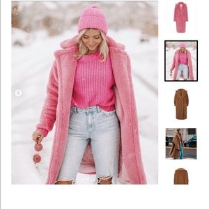 Pink teddy bear coat